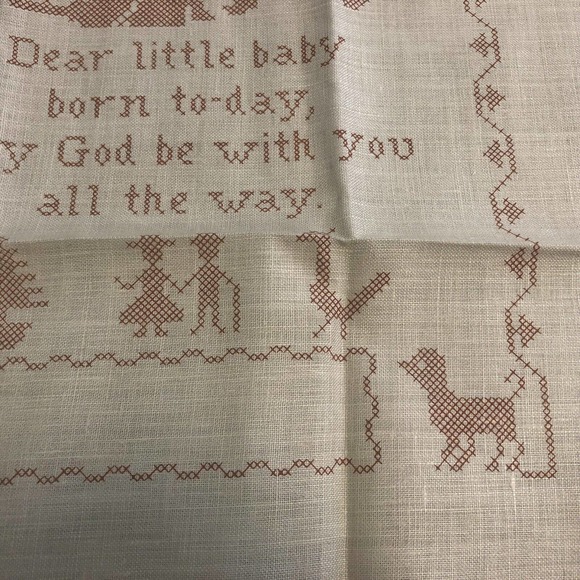 Vintage Embroidery Kit Dear Little Baby New Mother Prayer Jane Snead Samplers - Picture 9 of 9